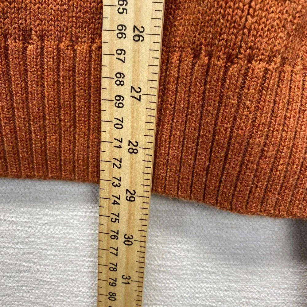 Saddlebred Men's XL Orange Cable Knit 100 % Cotton‎ Crewneck Sweater